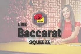 Baccarat Squeeze by Evolution, showcased at starzino-app.com – game logo